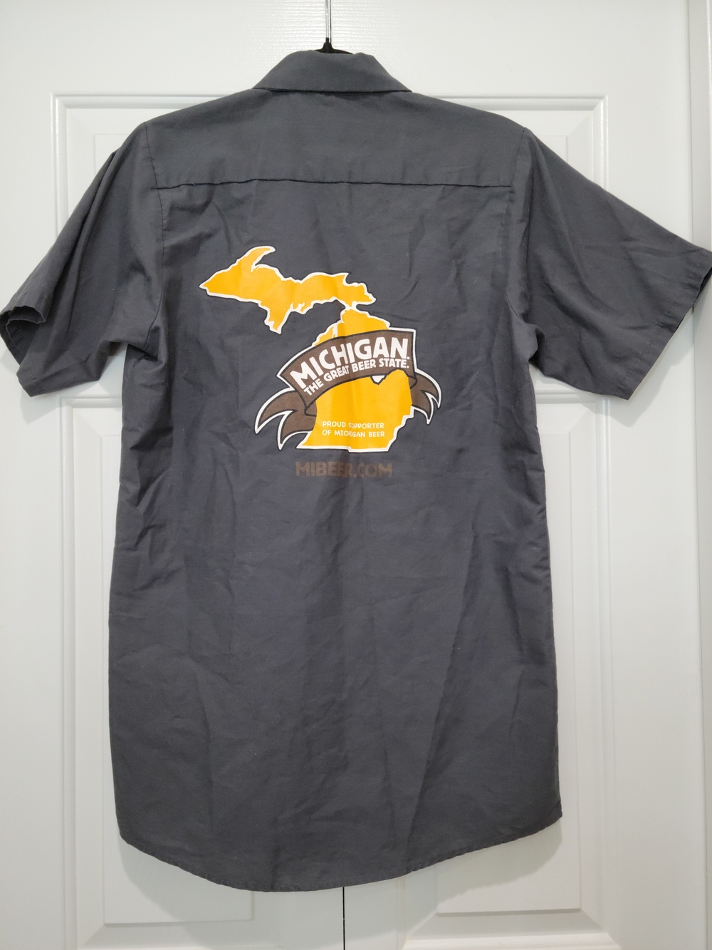 I Beer MI Great Beer State Short-Sleeve Button-Down Shirt - Charcoal